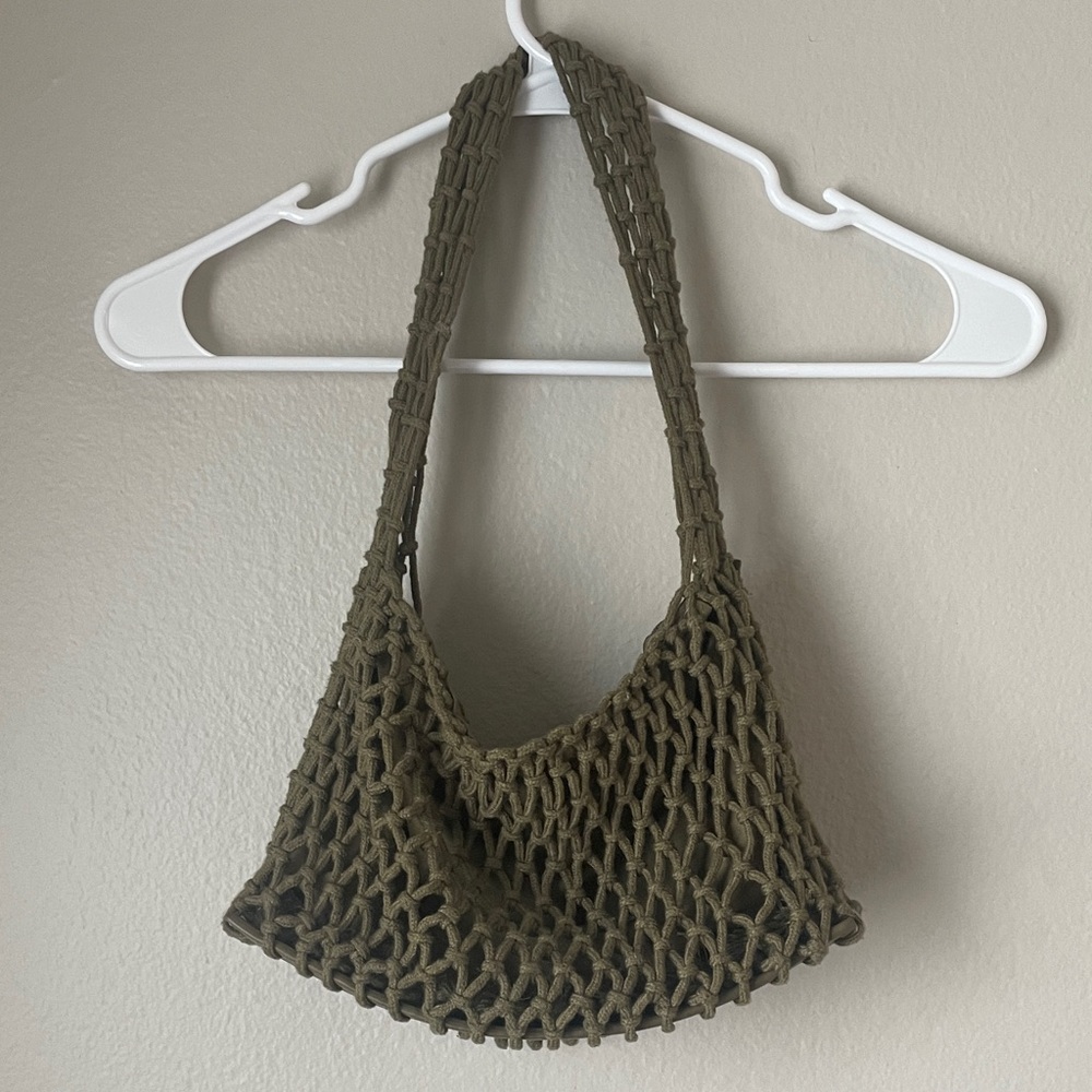 Primark Olive Green Woven Shoulder Bag
